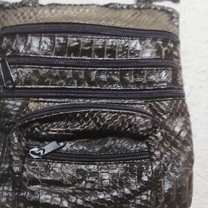 Stylish Brown Crocodile Pattern Men's Bag